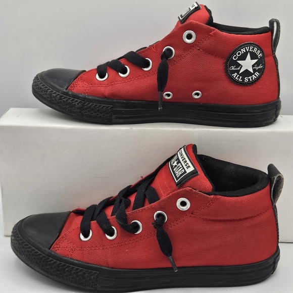 Converse Chuck Taylor Red High Top Shoes Kids Size 3 - Picture 1 of 14